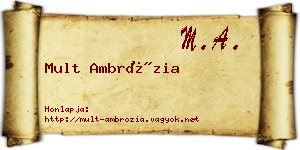 Mult Ambrózia névjegykártya